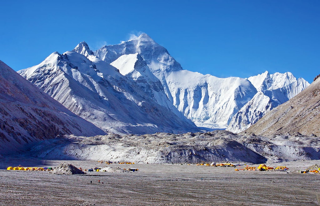 Camping at Breathtaking View of Everest Base Camp